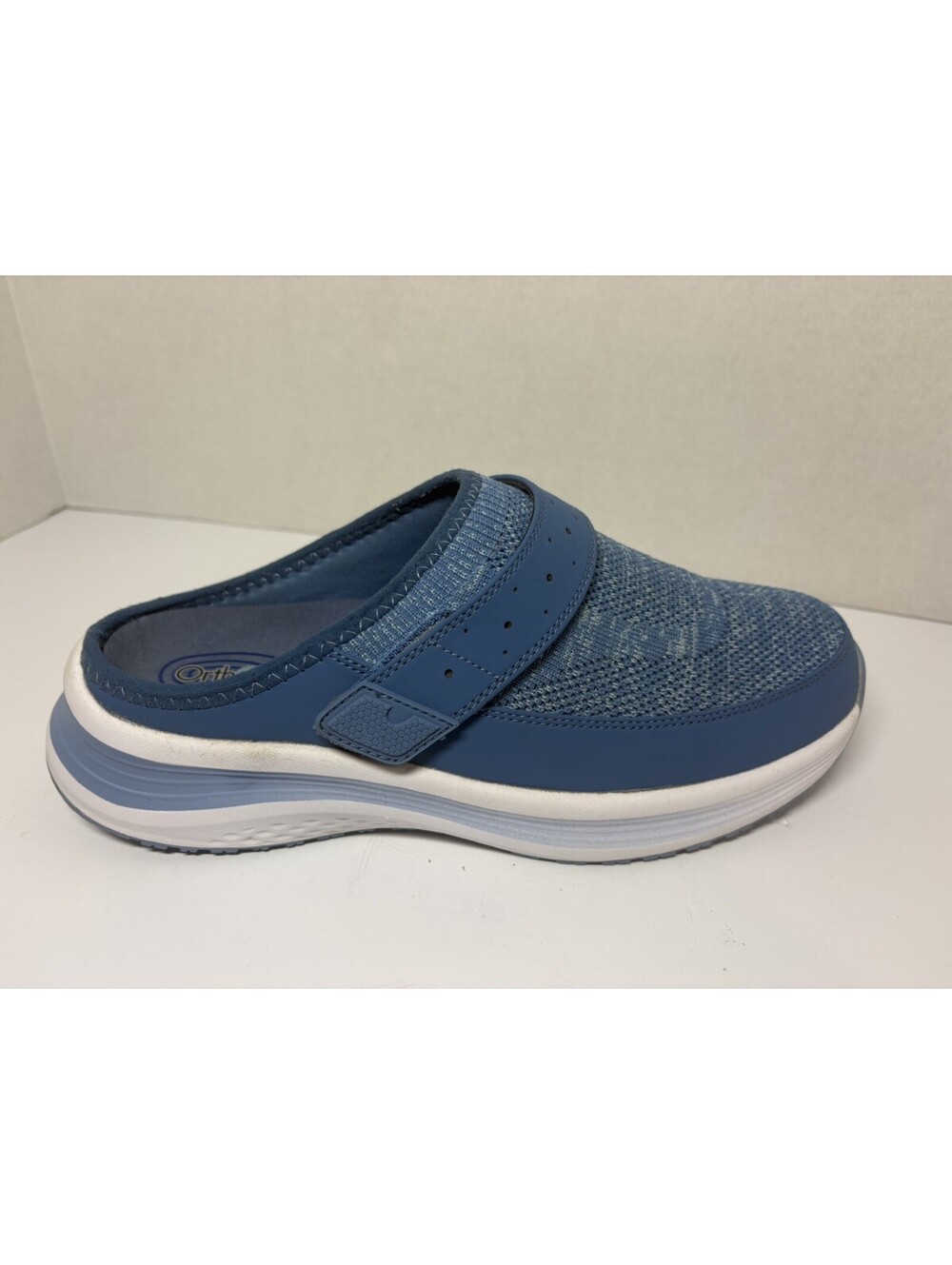 Orthofeet IRIS 72022 Blue Slip On Mule Women's Size 10 D Wide Knit Comfort Shoes